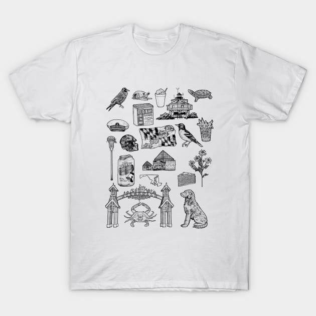 Maryland Flash Sheet T-Shirt by Elizabeth Weglein Art